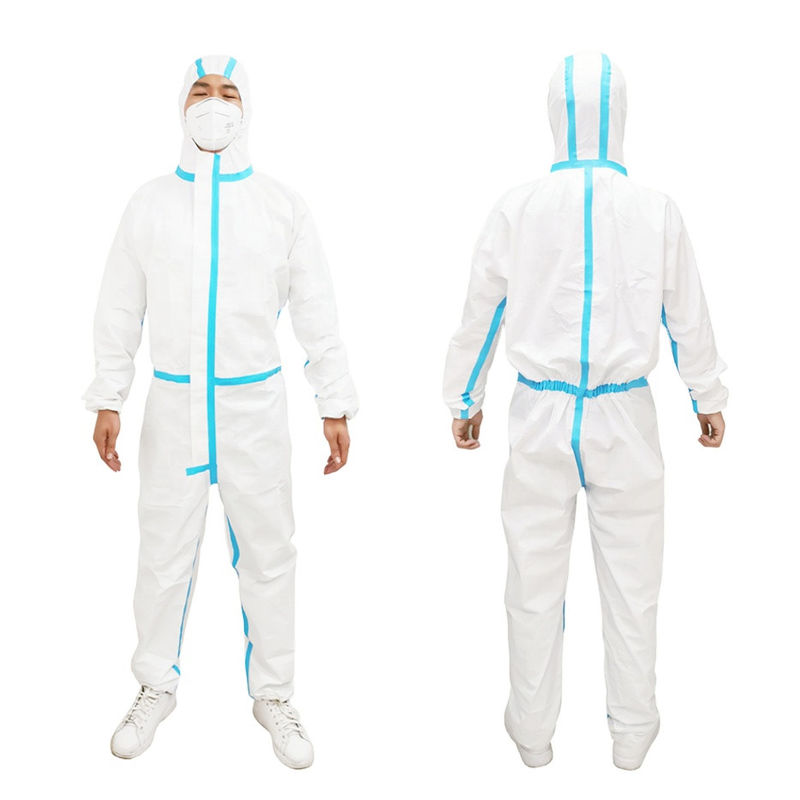 High Structural Strength 55gsm Disposable Non Woven Coveralls